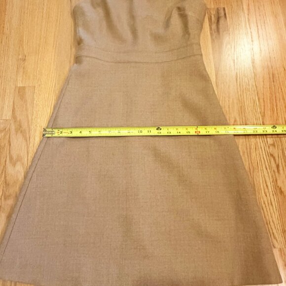 J.Crew Camel Double Serge Wool Fit & Flare Dress Sleeveless Sz 6 - Picture 10 of 11